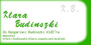 klara budinszki business card